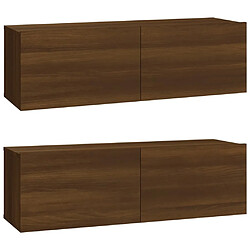 Maison Chic Meubles TV 2 pcs pour salon Chêne marron 100x30x30 cm Bois d'ingénierie -MN76341