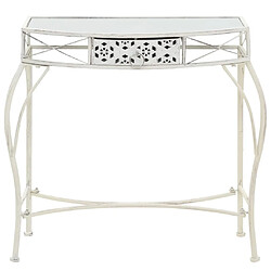 Maison Chic Table d'appoint | Table Basse Style fran?ais Métal 82 x 39 x 76 cm Blanc -GKD31137