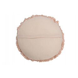 Dansmamaison Coussin Rond Velours Coton/Lin Saumon