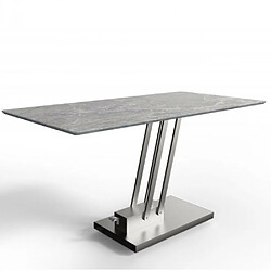 Inside 75 Table basse relevable BRAVO MARBLE GREY plateau céramique finition marbre gris brillant.