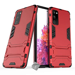 Htdmobiles Coque rigide anti choc pour Samsung Galaxy S20 FE 5G + verre trempe - ROUGE