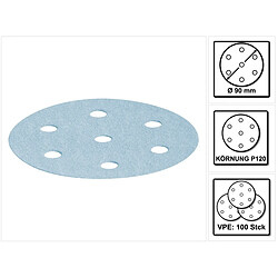 Festool STF D90/6 Abrasifs Ø90 P120 GR / 100 Pièces ( 497367 )