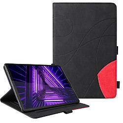 Etui en PU épissage bicolore, fermoir magnétique avec porte-carte noir pour votre Lenovo M10 Plus/Smart Tab M10 FHD Plus