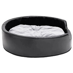 Avis vidaXL Lit pour chiens Noir et gris 79x70x19 cm Peluche et similicuir