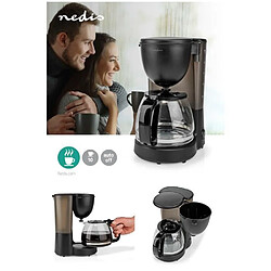 NEDIS Machine à café Cafetière électrique Carafe en Verre 1,25L, Fonction Maintien au chaud, Système anti-gouttes, Arrêt automatique