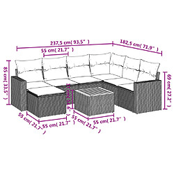 Avis Maison Chic Salon de jardin 8 pcs avec coussins | Ensemble de Table et chaises | Mobilier d'Extérieur noir résine tressée -GKD48415