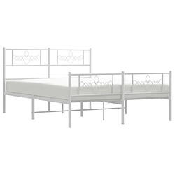 Avis Maison Chic Lit adulte - Lit simple Cadre de lit métal avec tête de lit/pied de lit,Structure du lit Contemporain pour chambre blanc 120x200cm -MN70904