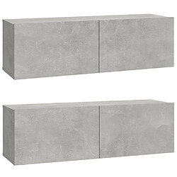 Avis vidaXL Ensemble de meubles TV 4 pcs Gris béton Bois d'ingénierie