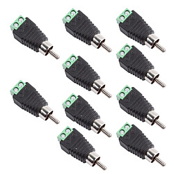 10x Câble Connecteur Adaptateur RCA Mâle Jack Plug Marquage AMP Aux CD Audio pas cher