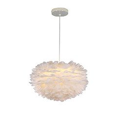 Stoex Lustre D'Intérieur Moderne Ø30CM Lampe À Suspension Romantique Nordique Suspension Luminaire en Plumes Blanches Pures E27