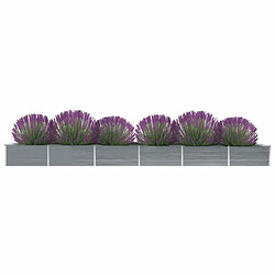 vidaXL Lit surélevé de jardin Acier galvanisé 600x80x45 cm Gris