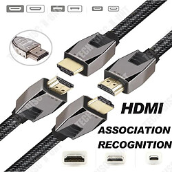 Acheter Tech Discount TD® Câble HDMI HD cordon ultra alimentation haut débit compatible ethernet audio branchement appareils électroniques connecteur nylo