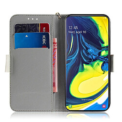 Wewoo Housse Coque Etui en cuir Flip avec Motif peinture 3Ddessin coloré et fentes pour cartes et porte-cartes Galaxy A80 / A90 fleur à l'aquarelle pas cher