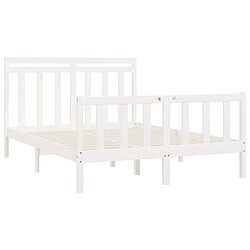 Avis vidaXL Cadre de lit sans matelas blanc bois de pin massif 120x200 cm