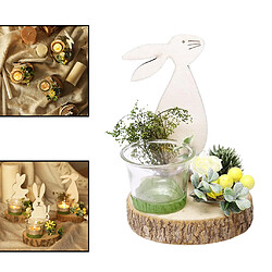 Avis Bougeoir De Lapin De Pâques De Style Nordique Mignon Bois Lapin Tasse En Verre Décor B