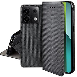 Htdmobiles Housse etui portefeuille avec coque interieure en silicone pour Xiaomi Redmi Note 13 Pro 5G / Poco X6 5G + verre trempe - NOIR MAGNET pas cher