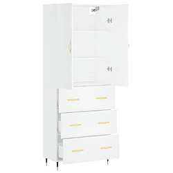 Avis vidaXL Buffet haut Blanc 69,5x34x180 cm Bois d'ingénierie