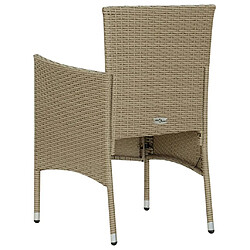 Maison Chic Lot de 2 Chaises de salle à manger de jardin - Fauteuil d'extérieur Résine tressée Beige -MN38585 pas cher