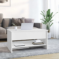 Avis Maison Chic Table basse,Table Console Table d'appoint, Table pour salon Blanc 80x50x40 cm Bois d'ingénierie -MN55440