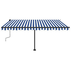 Avis Maison Chic Auvent manuel rétractable,Store manuel de porte sur pied 400x350 cm Bleu/Blanc -GKD12523