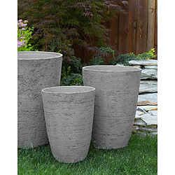 Beliani Lot de 2 pots de fleurs 43 x 43 x 60 cm gris CAMIA