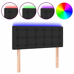 Maison Chic Tête de lit scandinave à LED,meuble de chambre Noir 90x5x78/88 cm Similicuir -MN27599