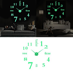 Horloge Lumineuse Murale Bricolage Autocollant 3d Moderne Maison Bar Décor Montre B pas cher