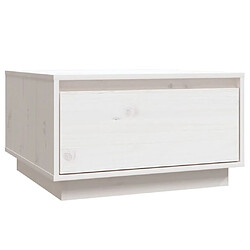 Maison Chic Table basse,Table Console Table d'appoint, Table pour salon Blanc 55x56x32 cm Bois massif de pin -MN45126