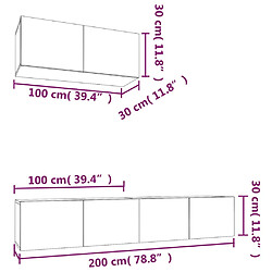 vidaXL Ensemble de meubles TV 3 pcs Blanc Bois d'ingénierie pas cher