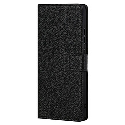 Etui en PU texture litchi, fermoir magnétique noir pour votre Samsung Galaxy A33 5G