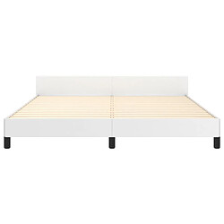 Acheter vidaXL Cadre de lit avec tête de lit sans matelas blanc 160x200 cm