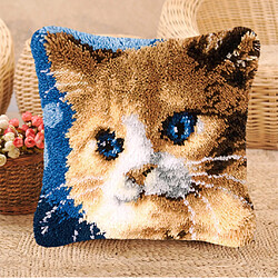 Kits de crochet de verrouillage pour housse de coussin bricolage housse de coussin 43x43cm chat