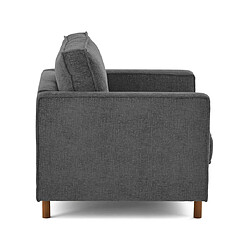 Lisa Design Jake - fauteuil en tissu velours relief - pieds en bois foncé