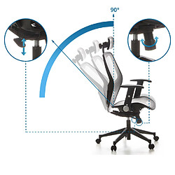 Siège de bureau / Fauteuil de direction AIR-PORT, tissu maille gris argenté hjh OFFICE