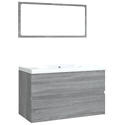 vidaXL Meubles de salle de bain Sonoma gris Bois d'ingénierie