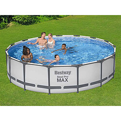 Kit piscine tubulaire Bestway Steel Pro Max ronde 4,57 x 1,07 m + 6 cartouches de filtration