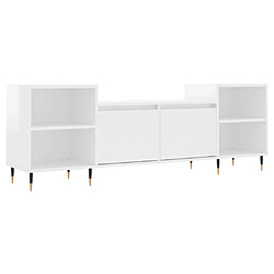 Maison Chic Meuble TV scandinave - Banc TV pour salon Blanc brillant 160x35x55 cm Bois d'ingénierie -MN74315