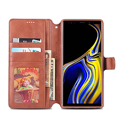 Acheter Wewoo Housse Coque Pour Galaxy Note 9 AZNS Texture du mollet Etui en cuir avec rabat horizontal magnétique PU supportlogements cartes et cadre photo Marron