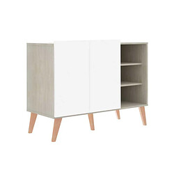 Dansmamaison Buffet 2 portes 3 niches Bois/Blanc - RORA