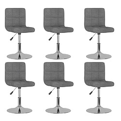 vidaXL Chaises pivotantes à manger lot de 6 Gris clair Tissu 