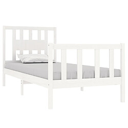 Avis Maison Chic Lit Moderne Chambre - Cadre/structure de lit pour adulte Blanc Bois massif 90x190 cm Simple -MN61053