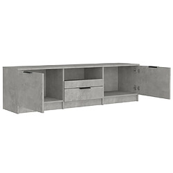 Acheter vidaXL Meuble TV gris béton 140x35x40 cm bois d'ingénierie