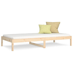 vidaXL Lit de jour sans matelas 90x200 cm bois de pin massif