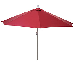 Decoshop26 Demi parasol semi-circulaire balcon terrasse UV 50+ polyester/aluminium 3kg avec une portée de 270 cm bordeaux sans support 04_0003852