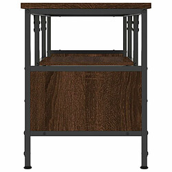 Maison Chic Meuble TV scandinave - Banc TV pour salon chêne marron 100x35x45 cm bois d'ingénierie et fer -MN67943 pas cher