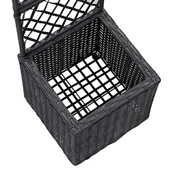 vidaXL Lit surélevé en treillis 1 pot 30x30x107cm Résine tressée Noir pas cher