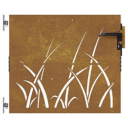 Avis vidaXL Portail de jardin 85x75 cm acier corten conception d'herbe