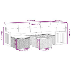 Avis vidaXL Salon de jardin avec coussins 7 pcs gris résine tressée