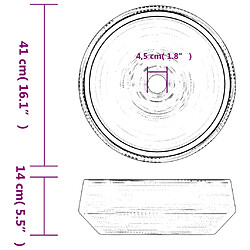 vidaXL Vasque à poser gris rond F41x14 cm céramique pas cher