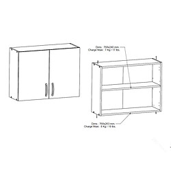 Acheter Dansmamaison Meuble haut de cuisine 80 cm 2 portes battantes Blanc Mat - MARTA